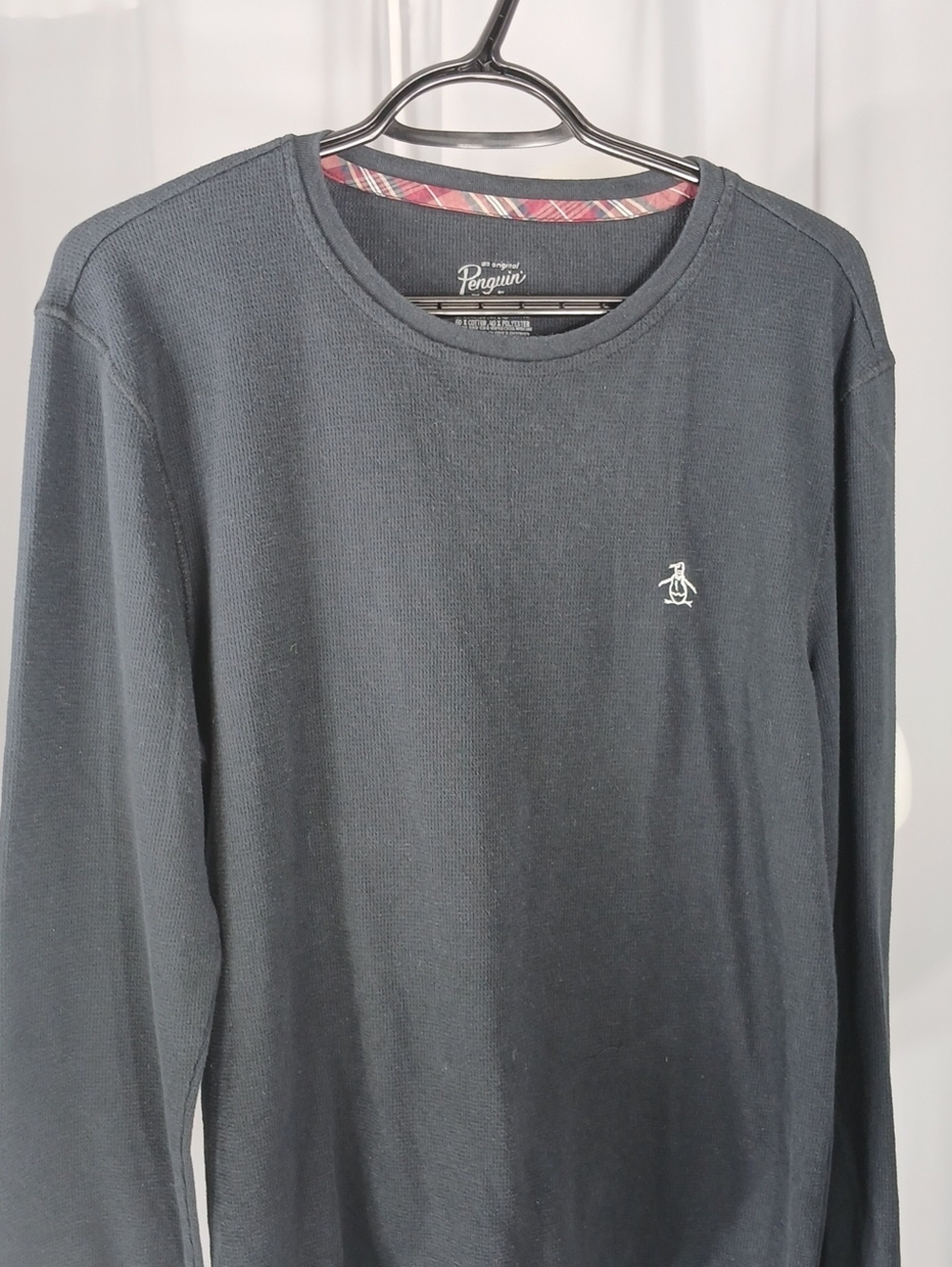 Original Penguin Men's Long Sleeve Crewneck cotton blend Shirt - Black